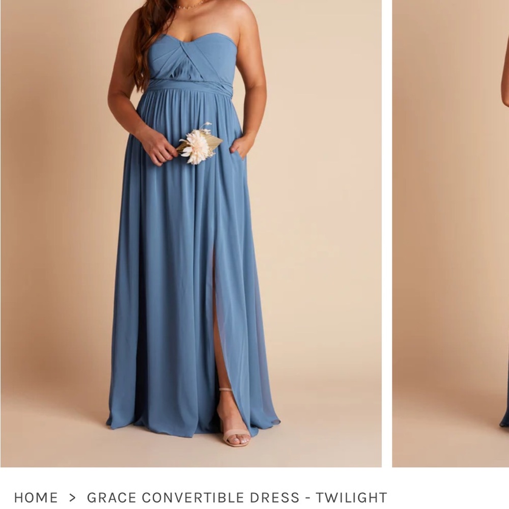 Bridesmaid Blue Birdy Grey Convertible Dress